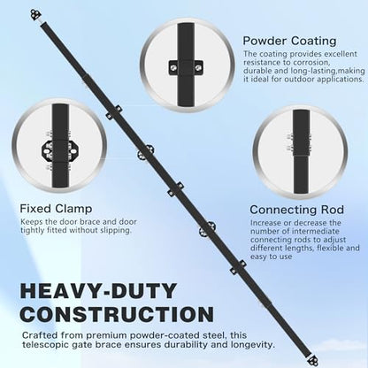 8' Telescopic Gate Brace,Extends from 52 to 98 Inches - size: 8' Telescopic (52" - 98")
