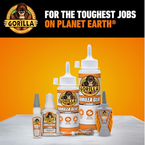 Gorilla Clear Glue, All Purpose, Polyurethane, 3.75 oz Bottle, 2-Pack - size: Bottle 3.75oz, style: Bottle 2 Pack