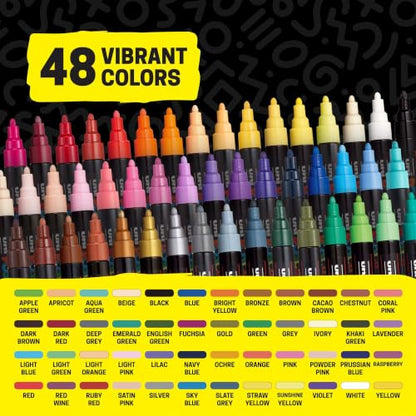 posca® PC-5M Water-Based Acrylic Paint Markers, Medium Tip, 48 Count - size: 1 Count (Pack of 48), style: Round Tip