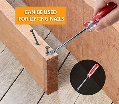 Uenhoy 3 Pcs U-Tip Tack Lifter Nail Staple Rivet Remover Tool 4" Rod - size: U-shape Elbow Head