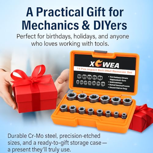 XEWEA 14PCS 3/8" Drive Impact Bolt Nut Extractor Set - size: 14PCS