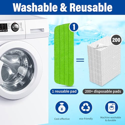 16.5" Microfiber Mop Pads Refills, 4 Pack Reusable Replacement Heads - color: 16"bluegreen*4