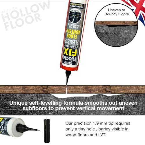 Floor-Fix Pro Injectafix Injection Adhesive for Loose Tiles, Wood, Laminate & LVP Repair Kit