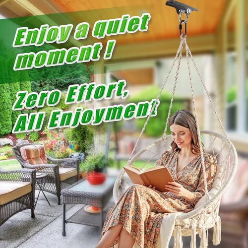 BeneLabel 2Pcs Heavy Duty Swing Hanger Ceiling Swing Mount 1000LBs Capacity - color: 180° D-ring Swing Hanger ( 2 Pack ) - Black Base