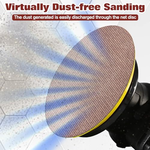 5 Inches Mesh Sandpaper 50 Pieces Hook and Loop Sanding Discs, Grits 80, 120, 180, 240, 320 Mesh Abrasive Dust Free Net Sandpaper Abrasives Pads Sander for Auto Body, Wood, Drywall, Metal - style: 5" x 50pcs