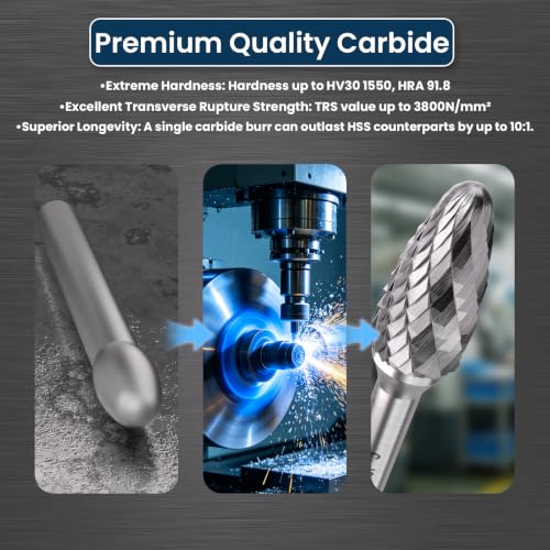 LU&MN SF-5 Tungsten Carbide Burr, 1/2" Head 1/4" Shank, 1 Pc - style: SF-5