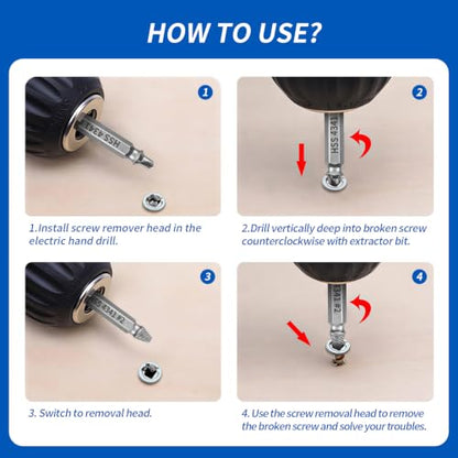 Greywolf 6 pcs Damaged Screw Extractor Set，Professional Grade Broken Bolt & Stripped Screw Remover Kit with Case，Hardened Steel Construction，Fits Drill & Hand Tools，DIY, Automotive, Plumbing Repair - size: 6