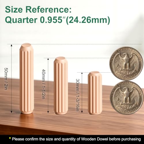 150Pcs Wood Dowels Kit 5/16 x 1-3/16 inch, Wooden Dowel Pins, Fluted Wood Dowels Rods for Crafts, Furniture, DIY Manual - size: 5/16" x 1-3/16"-150pcs