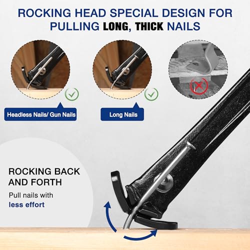 WORKPRO 13" Nail Puller, Cats Paw Pry Bar, Nail Remover Tool, Crowbar