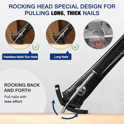 WORKPRO 13" Nail Puller, Cats Paw Pry Bar, Nail Remover Tool, Crowbar