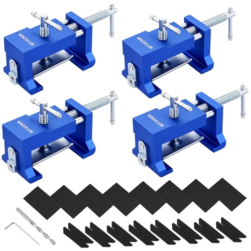 NYXOVA Woodworking Drill Clamps 4-Pack, Face Frame Alignment Tool - color: Blue
