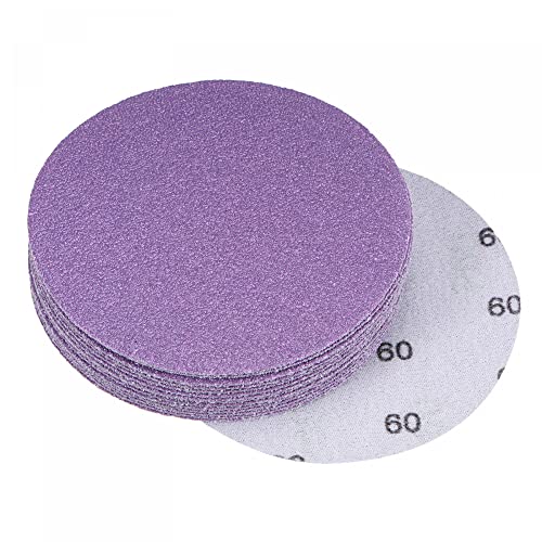 uxcell 15Pcs 4-Inch Purple Sanding Discs 60 Grits Hook and Loop Professional Aluminum Oxide Sand Paper Wet Dry Polish for Wood Metal Paint Finishing - style: 60 Grit