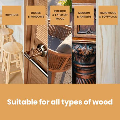 Furniture Clinic Wood Stain, Water-Based & Fast Drying, White Ash - color: White Ash, size: 250ml / 8.5 Fl Oz