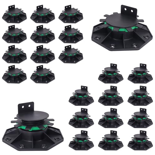 24 Pack Adjustable Deck Support Pedestals, 1-9/16" to 2-3/8" Height - size: 1-9/16 to 2-3/8"