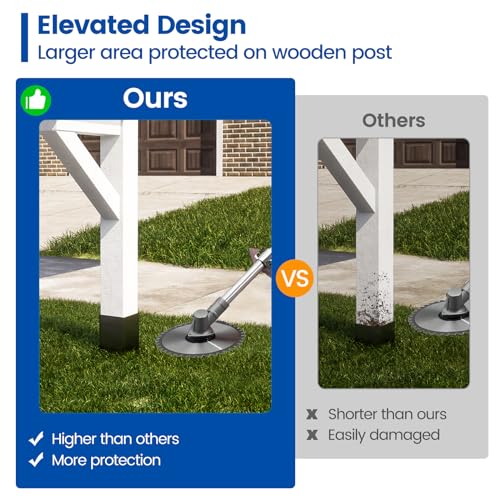 Muzata 1Pack 6" Extended Height Fence Post Protector for More Coverage M074 (Pack of 3) - size: 3 Pack