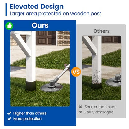 Muzata 1Pack 6" Extended Height Fence Post Protector for More Coverage M074 (Pack of 3) - size: 3 Pack