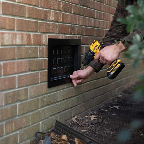 Crawl Space Recessed Foundation Vent Cover - Fits 8" H x 16" W Openings - Durable and Efficient Sealing Solution (Black) - color: Black
