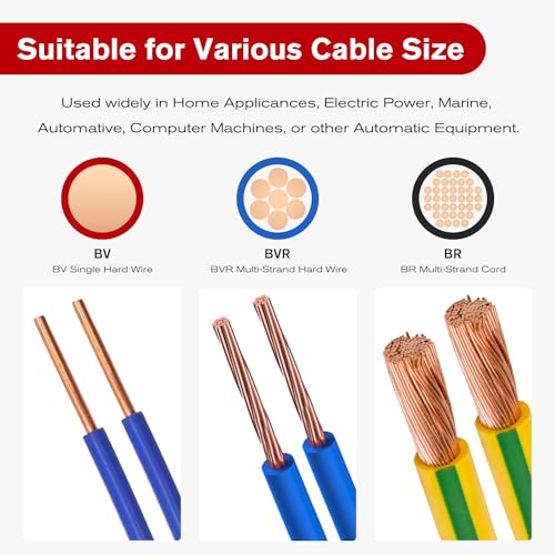 Nilight 200PCS Electrical Butt Connectors AWG 22-10 - color: 200PCS Insulated Butt Connectors