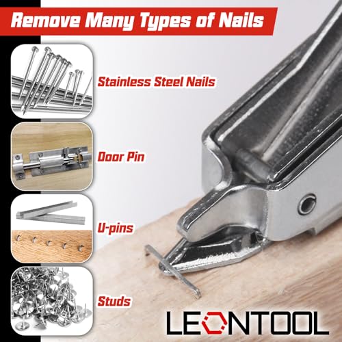 2 PCS Staple Remover Tools Heavy Duty Stapler Puller Lifter Tack Puller with Double Pronged Head, Upholstery Tools for Furniture, Floor, Wooden Case, Carton, Carpet, Construction