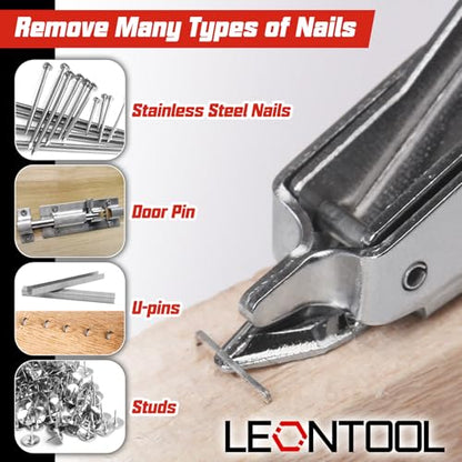 2 PCS Staple Remover Tools Heavy Duty Stapler Puller Lifter Tack Puller with Double Pronged Head, Upholstery Tools for Furniture, Floor, Wooden Case, Carton, Carpet, Construction