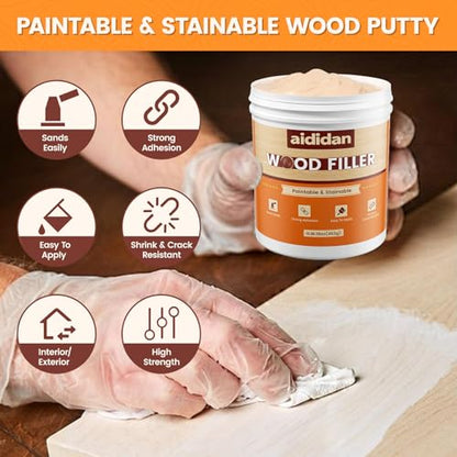 Wood Filler, Wood Putty, Wood Hole Filler, 16 Oz White Oak Wood Repair Kit - color: White Oak