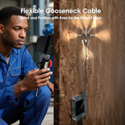 Articulating Borescope 360°Rotation, for Home & Auto Inspection