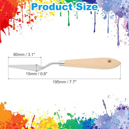 PATIKIL Art Spatula, No.7 15mm Stainless Steel Flexible Palette Knife Painting Knife Painting Spatula Oil Painting Mixing Scraper with Wood Handle for Canvas Acrylic Painting, Brown - style: No.7