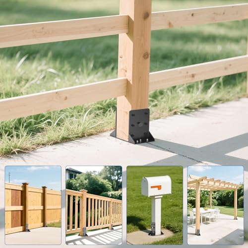 6x6 Post Base 2 Pcs,Inner Size 5.6"x5.6" Post Anchors, - size: 6x6