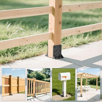 6x6 Post Base 2 Pcs,Inner Size 5.6"x5.6" Post Anchors, - size: 6x6