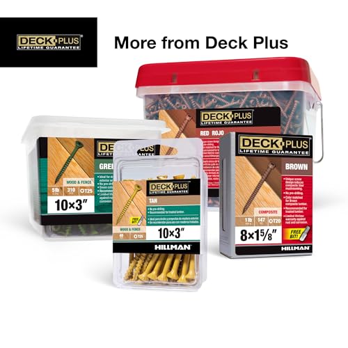 Deck Plus Deck Screws, #10 x 2-1/2in, 73 Pack, Brown - color: Brown, size: #10 x 2-1/2", style: 73 pcs