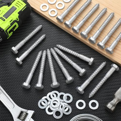 Tandefio 40 Pack 1/2'' x 4'' Lag Screw Bolts with Washer Galvanized - size: 1/2'' x 4''