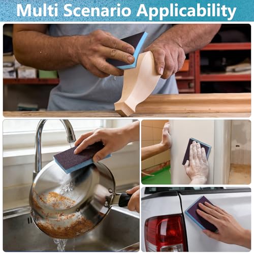 18 Pack Wet Dry Sanding Sponge Set, 80 Grit Foam Blocks Sandpaper - style: 80 Grit