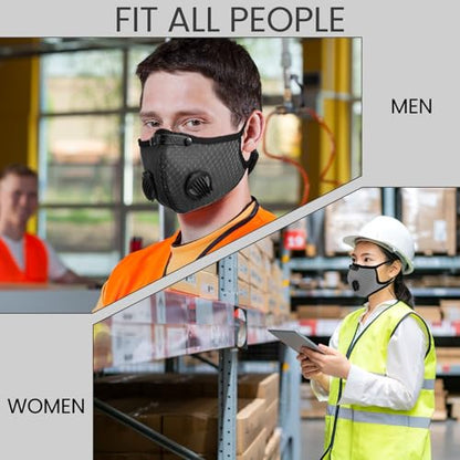 Threlaco Dust Mask Reusable - color: Navy Blue, Dark Gray
