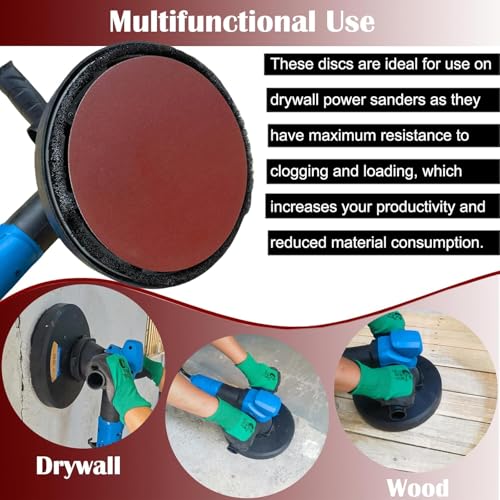 50 Pack 7 Inch 240 Grit Hook-and-Loop Sanding Discs Sandpaper -7" Aluminum Oxide Sander Paper Grinding Polishing for Random Orbit Drywall Sander - style: 240 Grit