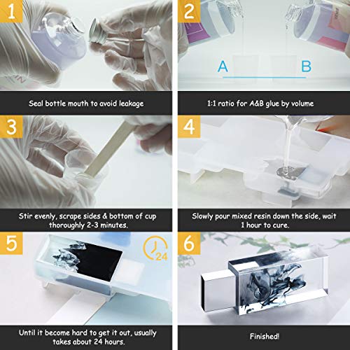 32oz Epoxy Resin Kit, Crystal Clear, Self-Leveling, Easy 1:1 Mix - size: 32OZ