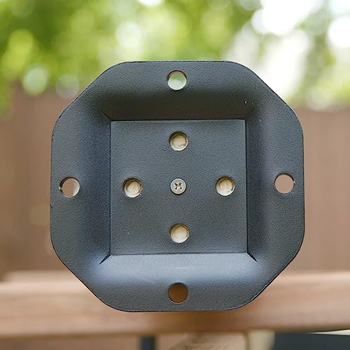 Nuvo Iron Heavy Duty Wood Post Plate Connector - Bolts Included, 4" x 4"