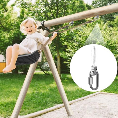 SELEWARE Heavy Duty Swing Hanger, 6 Pack Porch Swing Hardware - color: O (5 Inch, 6 Pack)