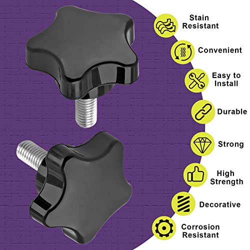 M8 x 20mm Thread Star Knob, 2Pcs - size: M8 x 20mm, style: Star Handle