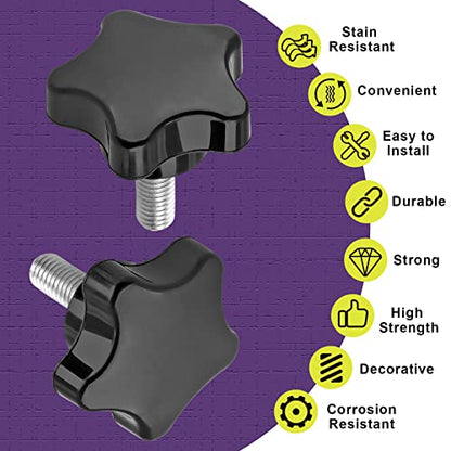 M8 x 20mm Thread Star Knob, 2Pcs - size: M8 x 20mm, style: Star Handle
