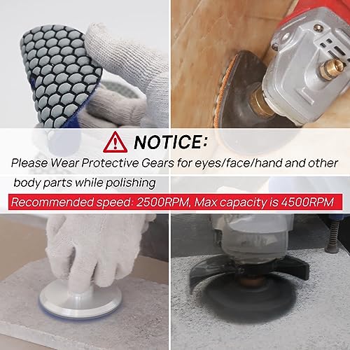 DT-DIATOOL Dry Diamond Polishing Pads 4 Inch Grit 1500, 8 Pieces