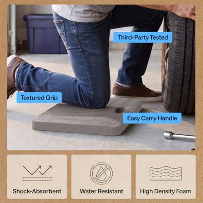 GORILLA GRIP® Extra Thick Foam Kneeling Pad for Gardening, 17.5x11 Gray - color: Gray