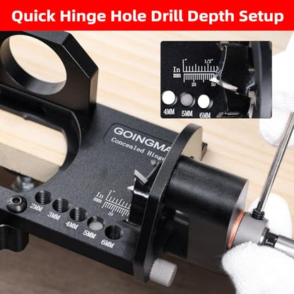 GOINGMAKE Metal Concealed Hinge Jig with Quick Clamp,35mm Cabinet Hinge Jig