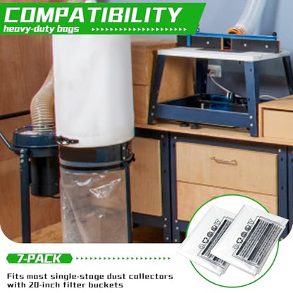 70002 Clear Plastic Dust Collection Bags, 20-Inch x 43-Inch, 7 PCS - style: 7 PCS