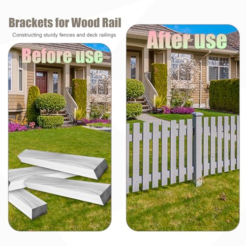 2x4 Fence Post Bracket,Black Deck Railing Brackets Connectors (Black-4pcs)
