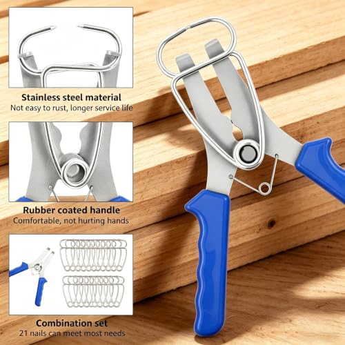 Miter Spring Clamps and Pliers Kit for Woodworking Picture Frames - color: Blue