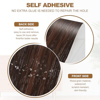 PATIKIL Self Adhesive Wood Grain Repair Tape 33'x 8" Patch Black Walnut - color: Black Walnut, size: 33'x 8"