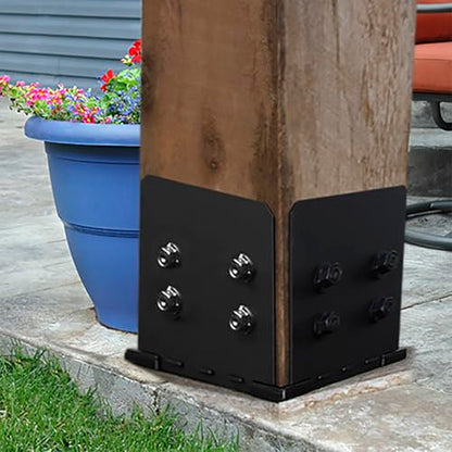 OZCO Ironwood Post Base Kit, 10in x 10in, 1 Kit with Hardware, Black - size: 10x10, style: Ironwood