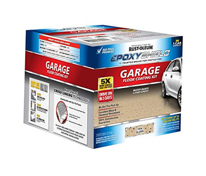 Rust-Oleum EpoxyShield Gloss Tan Garage Floor Coating Kit - color: Tan, size: 1 Count (Pack of 1)