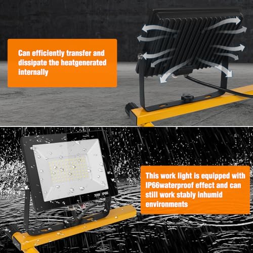 LED Work Lights with Stand, 14000 Lumen, 2-Head Adjustable Work Light
