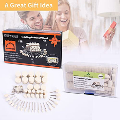 100PCS Buffing Wheels Polishing Kit for Dremel, 1/8" Shank Accessories